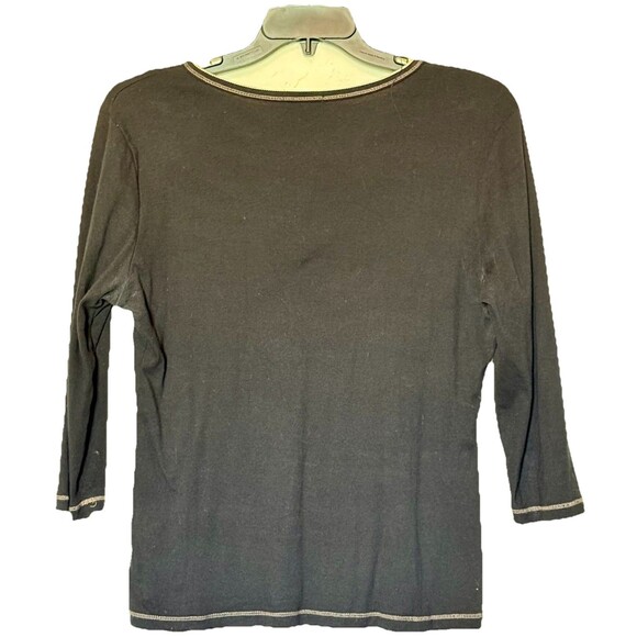 Blue Canyon Clothing Women' Shirt XL Charcoal Rhinestone Venice Italy USA VTG - Picture 3 of 5